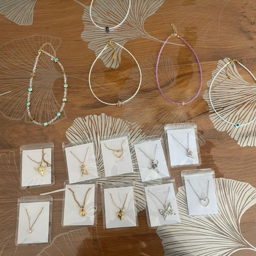 Gold and Silver Heart Pendant Necklace Collection